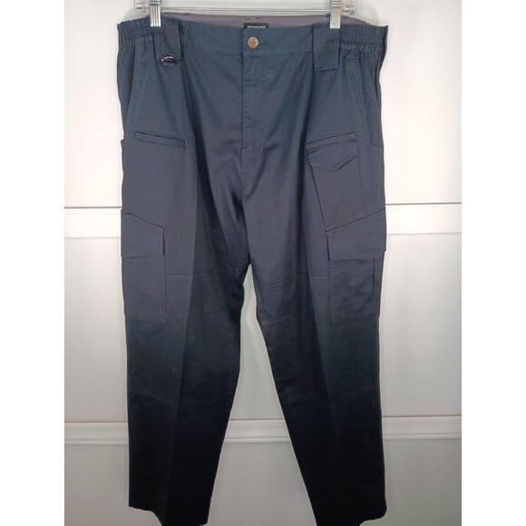CQR Tactical Cargo Pants Men 38X32 Black Pockets Ripstop Canvas Work Utility EUC - Picture 1 of 6